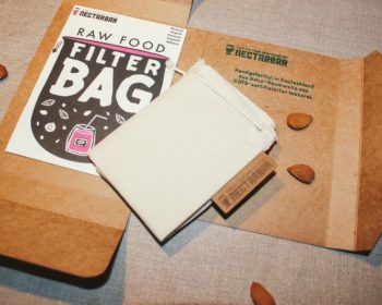 Baumwoll-Filter für Nussmilch mit Anleitung von Nectarbar Nussmilchbeutel Handgefertigt in Deutschland aus Baumwolle mit Anleitung
